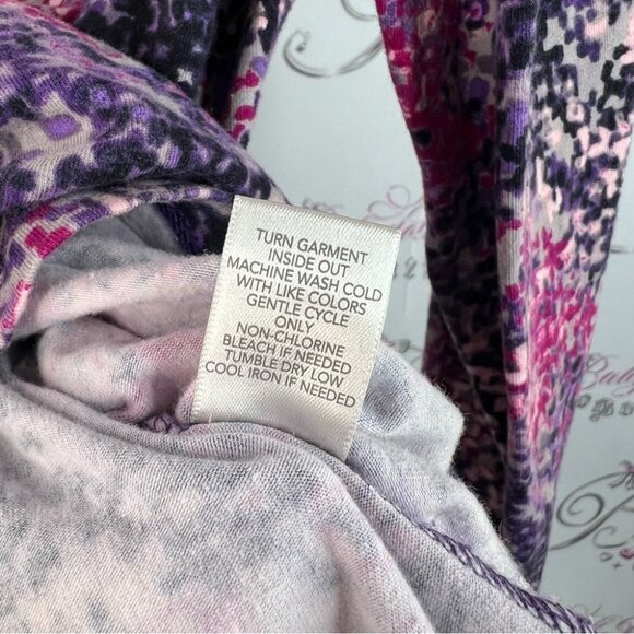 Christopher & Banks shirt multicolor Pink  Purple black dotted Long Sleeve Top - Picture 11 of 12